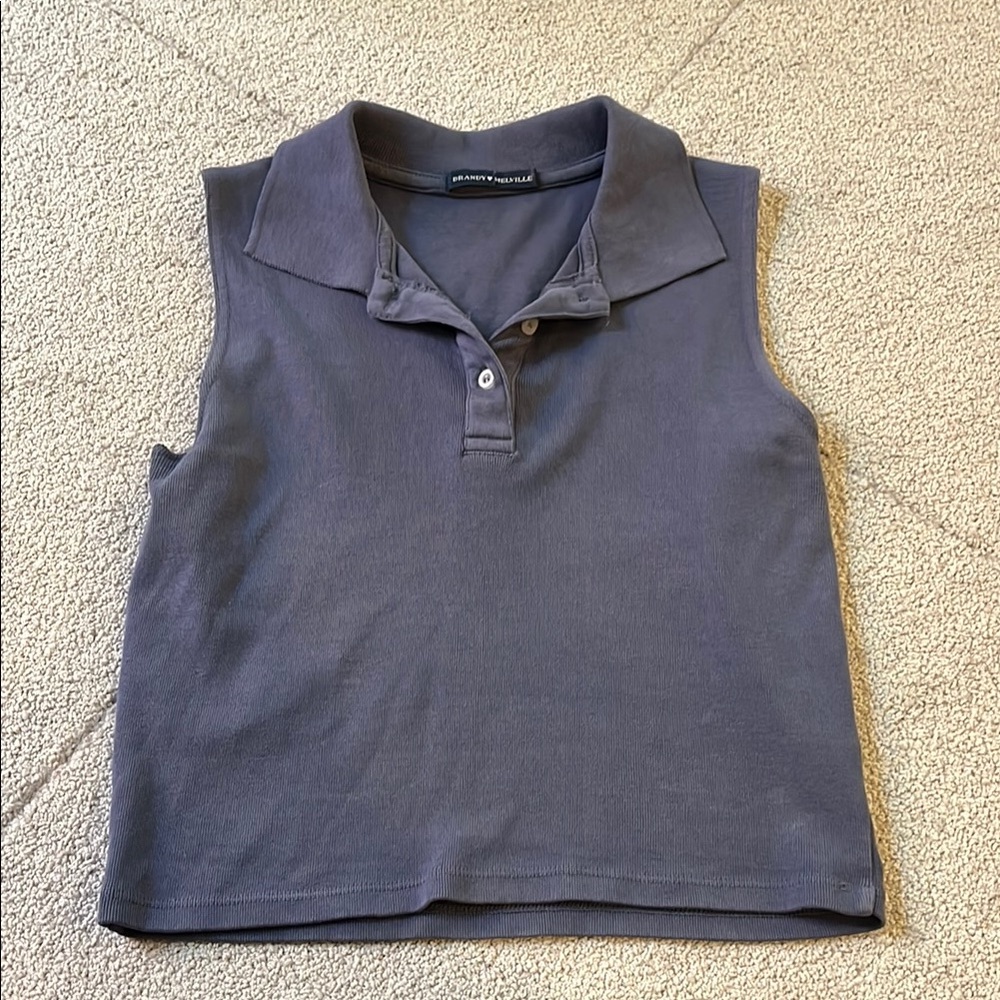 Purple Sleeveless Polo Shirt
